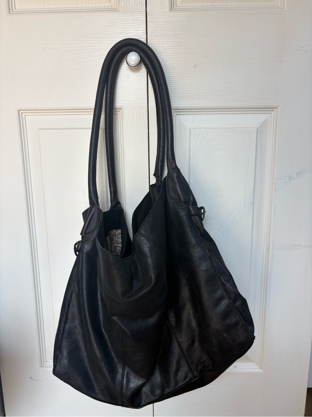 Free People Black Leather Shoulder Bag